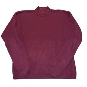 J. Crew Mock Neck‎ Long Sleeve Sweater Women's Medium Burgundy